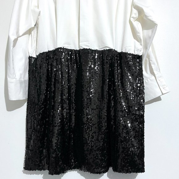 Anthropologie Mare Mare Button-Down Sequin Twofer Mini Dress NWT - Picture 11 of 13